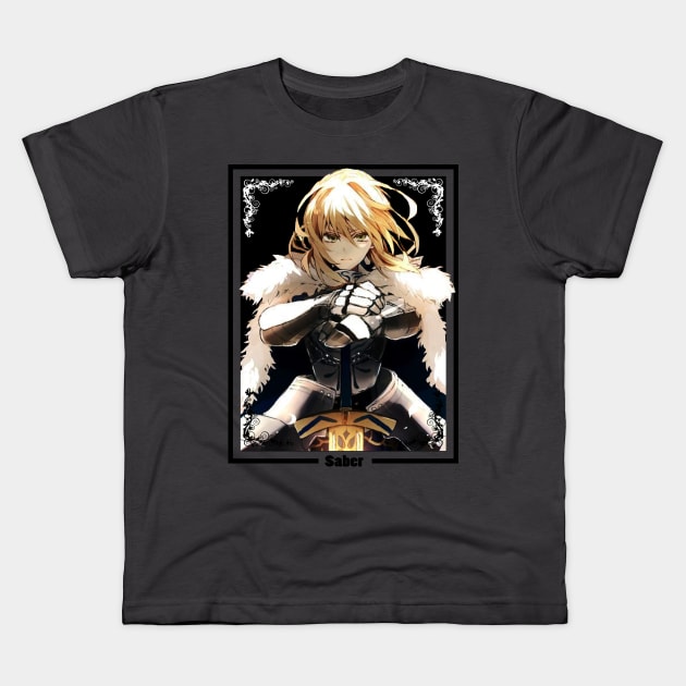 Fate Saber Kids T-Shirt by hackneydagger